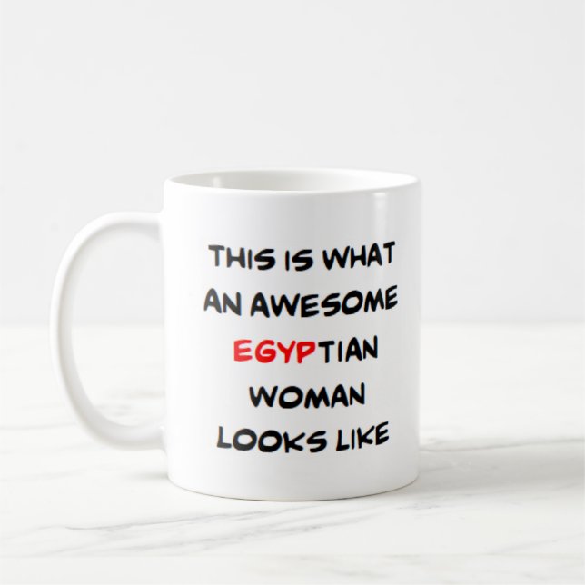 egyptian woman, awesome coffee mug (Left)