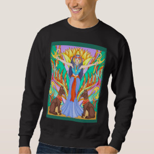 Egyptian woman holding 2 ancient Egyptian symbols Sweatshirt