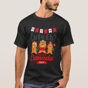 Eh Happy Canada Day Flag Groundhogs For T-Shirt