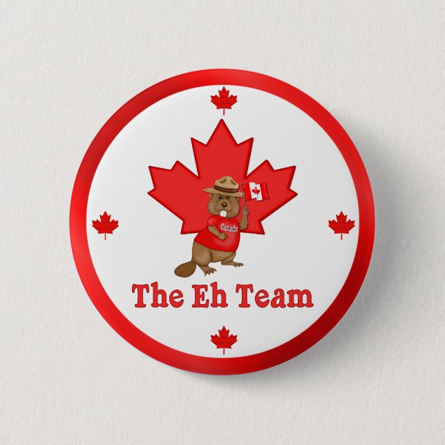 Eh Team Beaver 6 Cm Round Badge (Front)