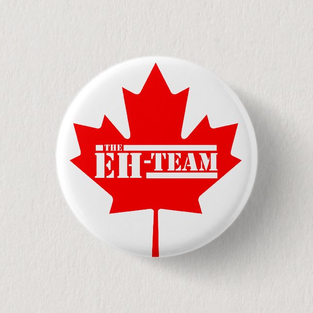Eh Team Canada Maple Leaf 3 Cm Round Badge (Front)