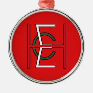 EHC Logo Upright Red Metal Tree Decoration