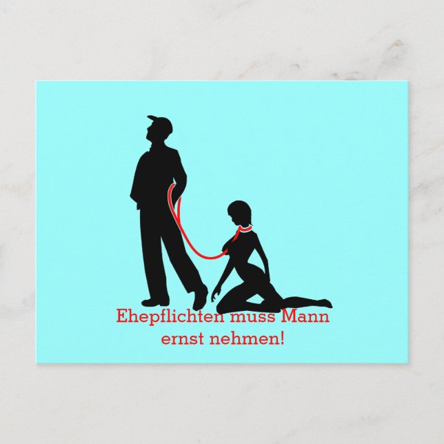 Ehepflichten sind eben Mannespflichten auch Postcard (Front)