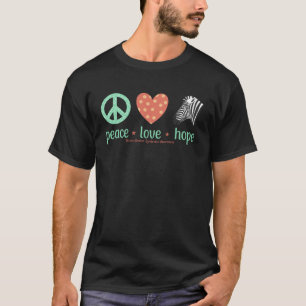 Ehlers Danlos Awareness Peace Love Hope Zebra T-Shirt