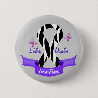 Ehlers-Danlos EDS I'm a Zebra Awareness Ribbon 6 Cm Round Badge