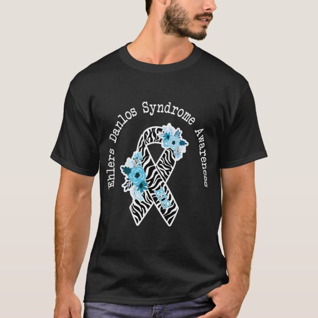 Ehlers Danlos Syndrome Awareness Eds Zibra Ribbon  T-Shirt (Front)