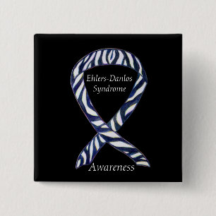 Ehlers-Danlos Syndrome Awareness Ribbon Zebra Pins