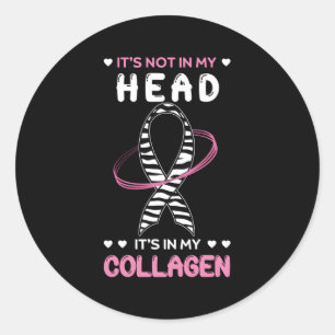 Ehlers Danlos Syndrome Black And White Zebra Strip Classic Round Sticker