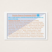 Ehlers Danlos Syndrome EDS information card