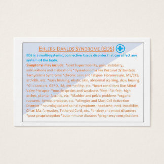 Ehlers Danlos Syndrome EDS information card