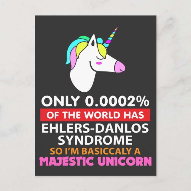 Ehlers Danlos Syndrome - Majestic Unicorn Postcard (Front)