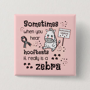 Ehlers-Danlos Syndrome Zebra Awareness 15 Cm Square Badge