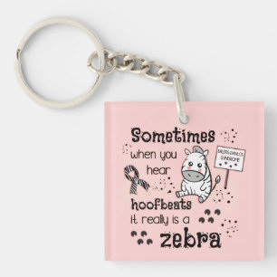 Ehlers-Danlos Syndrome Zebra Awareness Key Ring