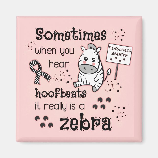 Ehlers-Danlos Syndrome Zebra Awareness Magnet (Front)