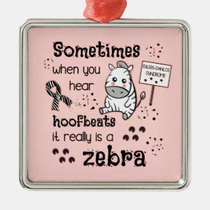 Ehlers-Danlos Syndrome Zebra Awareness Metal Tree Decoration