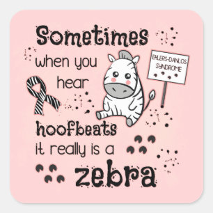 Ehlers-Danlos Syndrome Zebra Awareness Square Sticker
