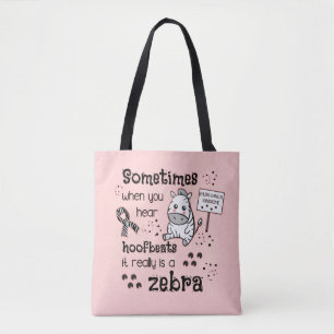 Ehlers-Danlos Syndrome Zebra Awareness Tote Bag