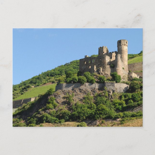 Ehrenfels Castle Ruins - Rhine River - Germany Postcard (Front)