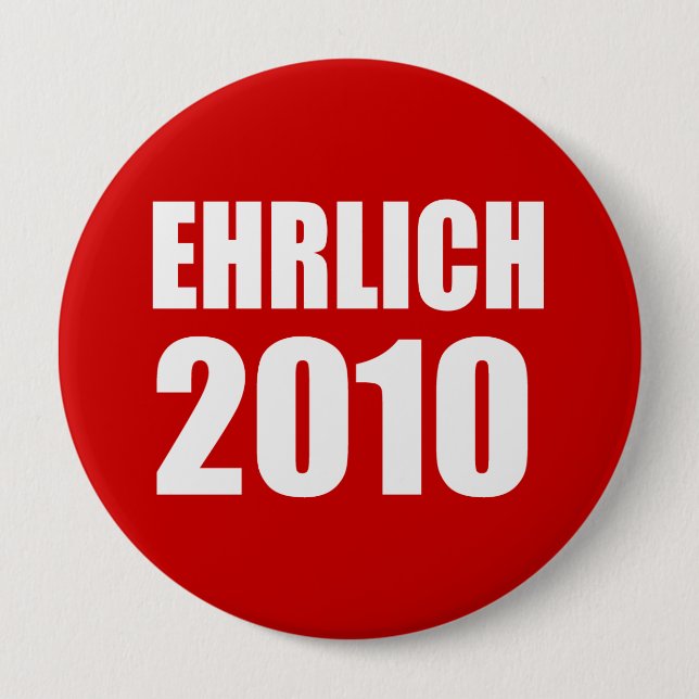 EHRLICH 2010 10 CM ROUND BADGE (Front)