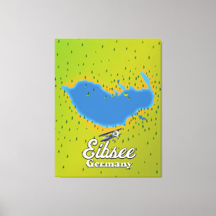 Eibsee Germany travel poster. Canvas Print