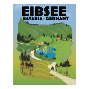 Eibsee Germany travel poster. Photo Print