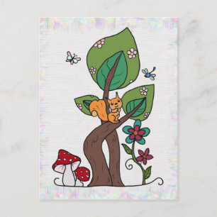 Eichhörnchen im Baum Postcard