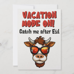 Eid Adha Funny Meme- Goat on vacation mode Holiday Card