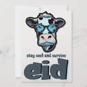 Eid Adha Funny Meme- Goat on vacation mode Holiday Card