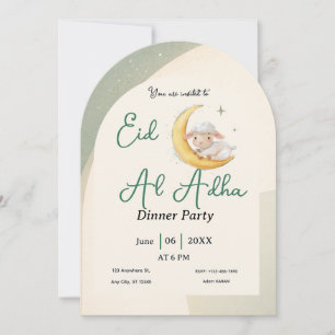 Eid  Al Adha Dusty Green Sheep Dinner Party Invitation