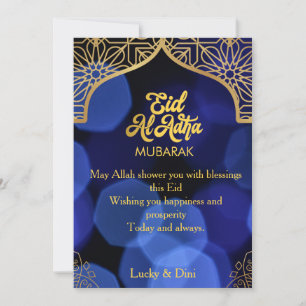 Eid Al Adha Golden Mandala Flat Holiday Card