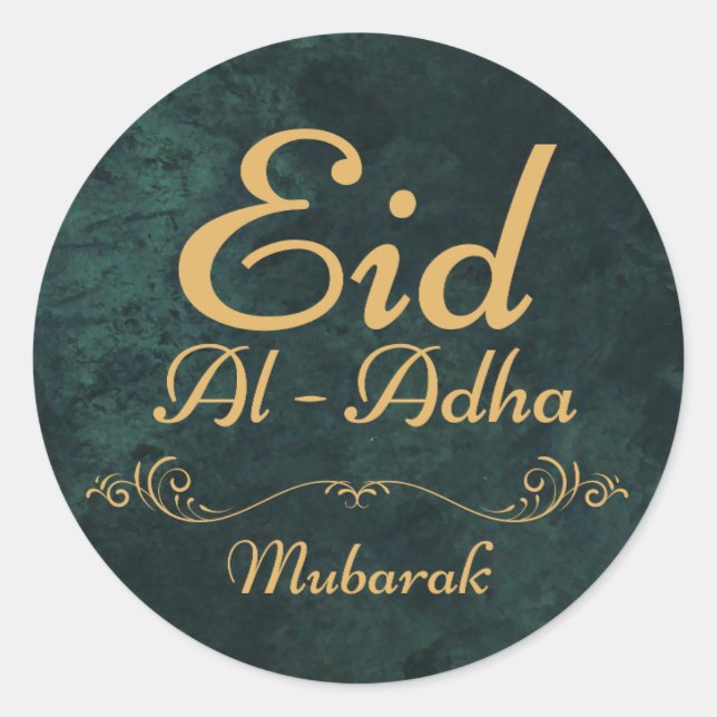 EID AL ADHA MUBARAK 2025 CLASSIC ROUND STICKER (Front)