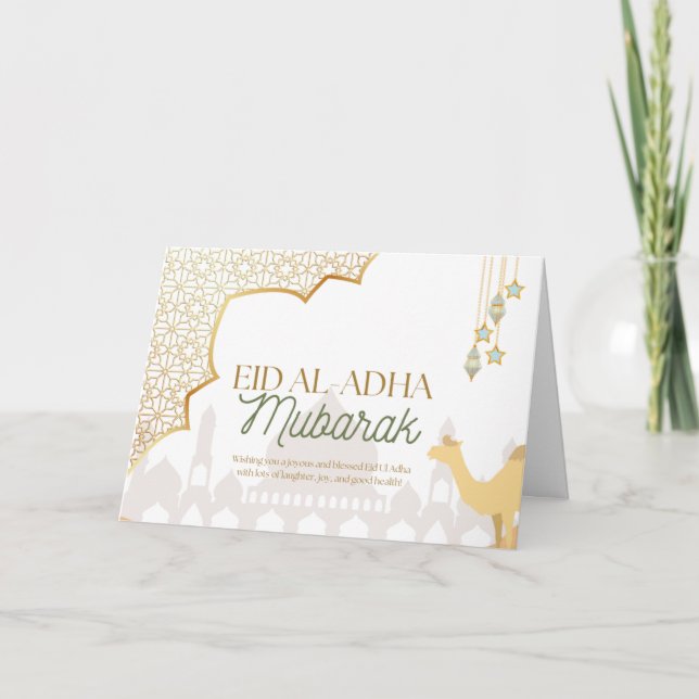 Eid Al-Adha Mubarak Camel Card 2026 (Front)