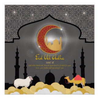 Eid al Adha Mubarak 🌙✨ Celebration of Sacrifice & Poster