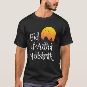Eid Al-Adha Mubarak Crescent Mosque Islamic Design T-Shirt