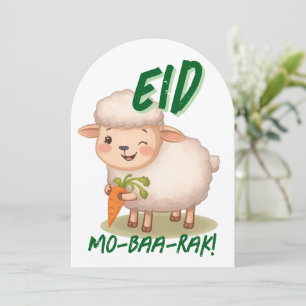 Eid Al Adha Mubarak Cute Sheep Greeting Card 