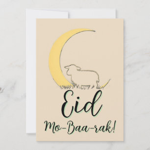 Eid Al Adha Mubarak Elegant Sheep Greeting Card 
