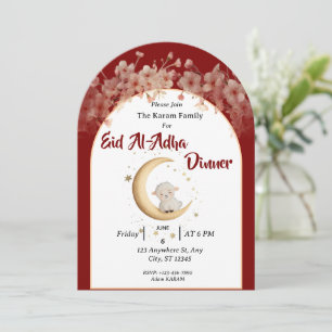 Eid  Al Adha Mubarak Floral Modern Invitation