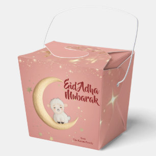 Eid Al Adha Mubarak Modern Pink Favour Box
