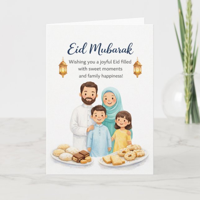 Eid al-Fitr Family Celebration Card (Front)