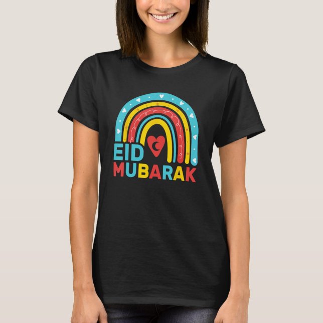 Eid Al Fitr Mubarak Eid Al Adha Happy Ramadan Kari T-Shirt (Front)