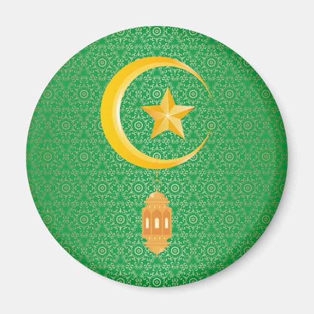 Eid al Fitr Mubarak Ramadan Kareem Moon Star Magnet (Front)