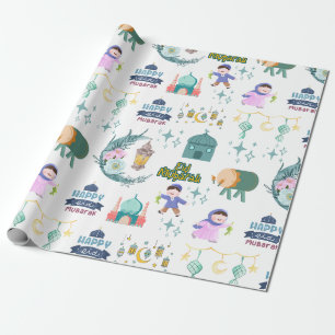  Eid Al-Fitr Mubarak White Wrapping Paper