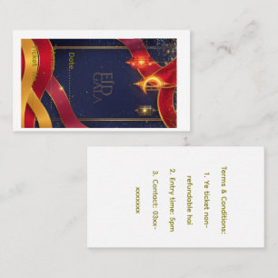 Eid Celebration Ticket - Red Gold Ribbon Design