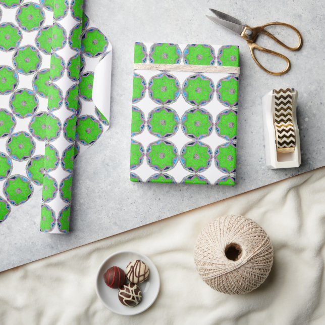 Eid floral 8-pointed star wrapping paper (Crafts)