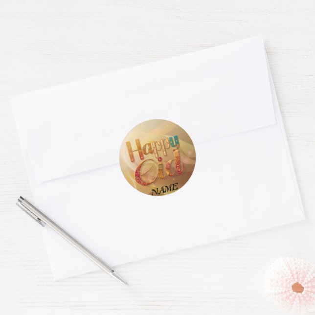 Eid greeting gift Personalised Classic Round Sticker (Envelope)