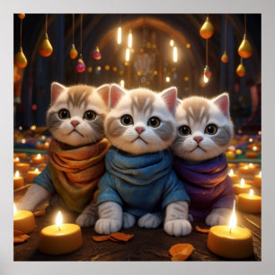 Eid Kittens & Candlelight Wishes Poster