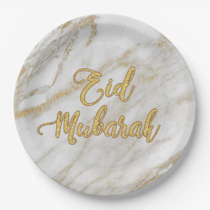 Eid Marble Gold 2 Plate 9"