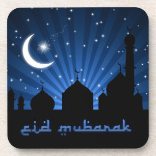 Eid Mosque Blue Night Coaster