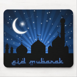 Eid Mosque Blue Night Mouse Mat