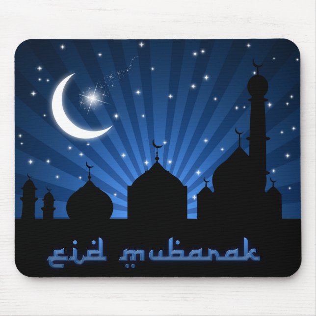 Eid Mosque Blue Night Mouse Mat (Front)